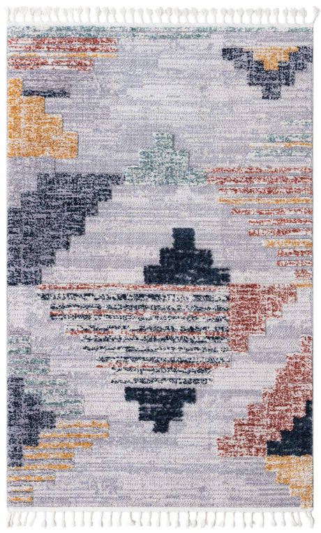 Multicolor 5' 3 x 8' Cherokee Rectangle Area Rug 100% Polypropylene With Cotton Backing Modern Geometric Carpet for Home Decor Interior Design Rooms for Sale at Rug Engine