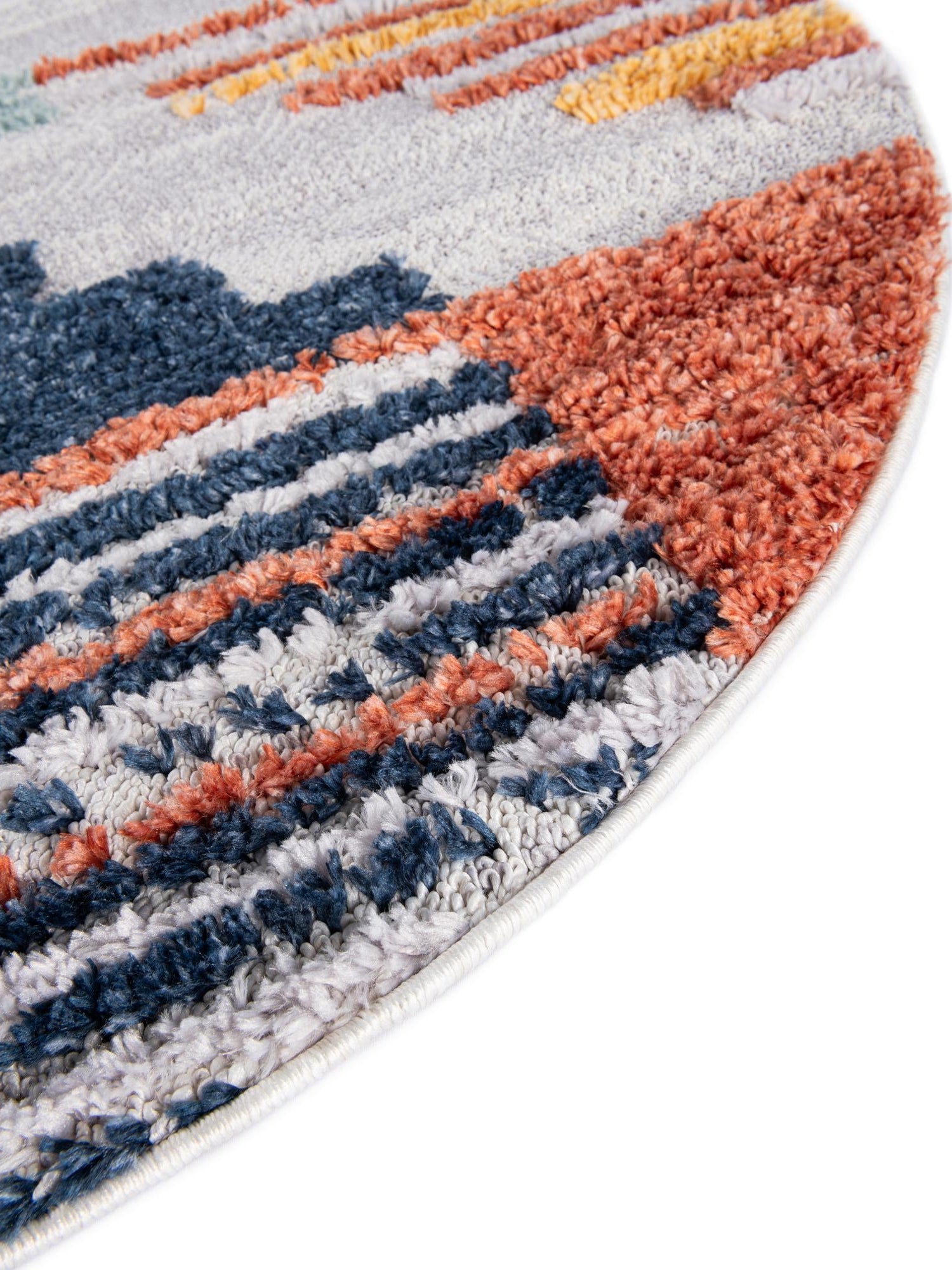 Multicolor 4' x 4' Cherokee Round Area Rug 100% Polypropylene With Cotton Backing Modern Geometric Carpet for Home Decor Interior Design Rooms for Sale at Rug Engine