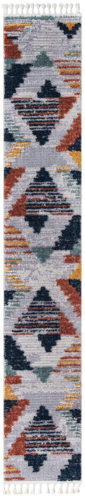 Multicolor 2' x 12' Cherokee Runner Area Rug 100% Polypropylene With Cotton Backing Modern Geometric Carpet for Home Decor Interior Design Rooms for Sale at Rug Engine