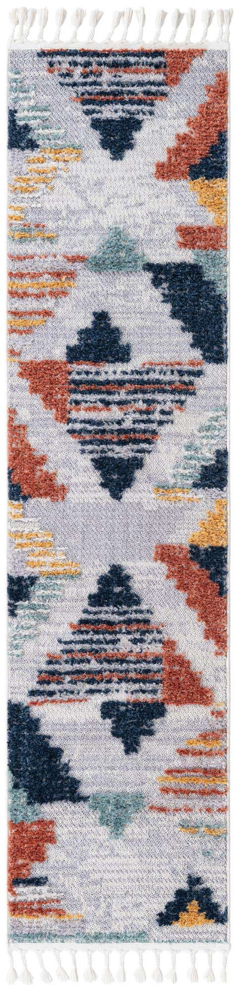 Multicolor 2' x 8' Cherokee Runner Area Rug 100% Polypropylene With Cotton Backing Modern Geometric Carpet for Home Decor Interior Design Rooms for Sale at Rug Engine