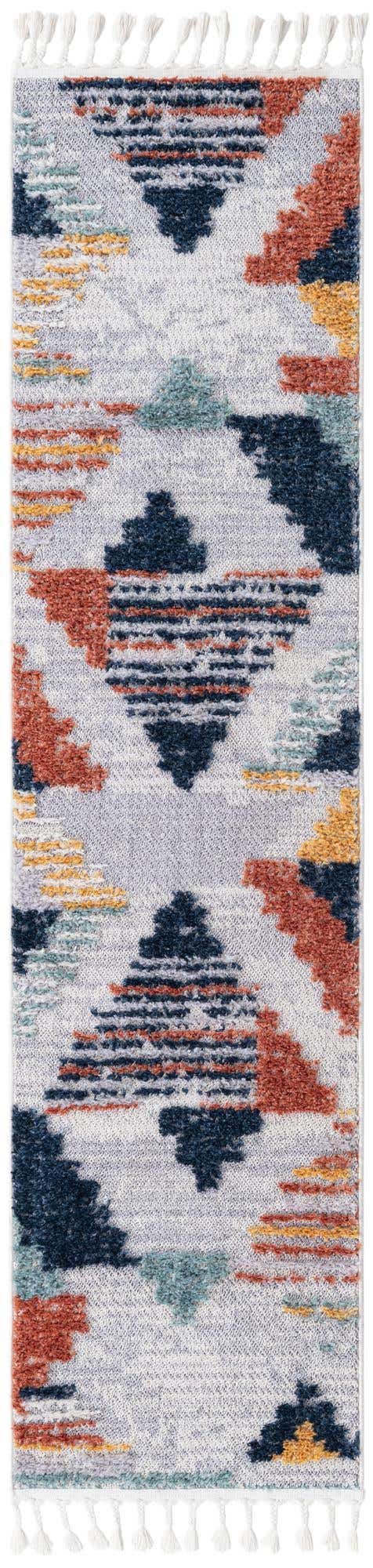 Multicolor 2' x 8' Cherokee Runner Area Rug 100% Polypropylene With Cotton Backing Modern Geometric Carpet for Home Decor Interior Design Rooms for Sale at Rug Engine