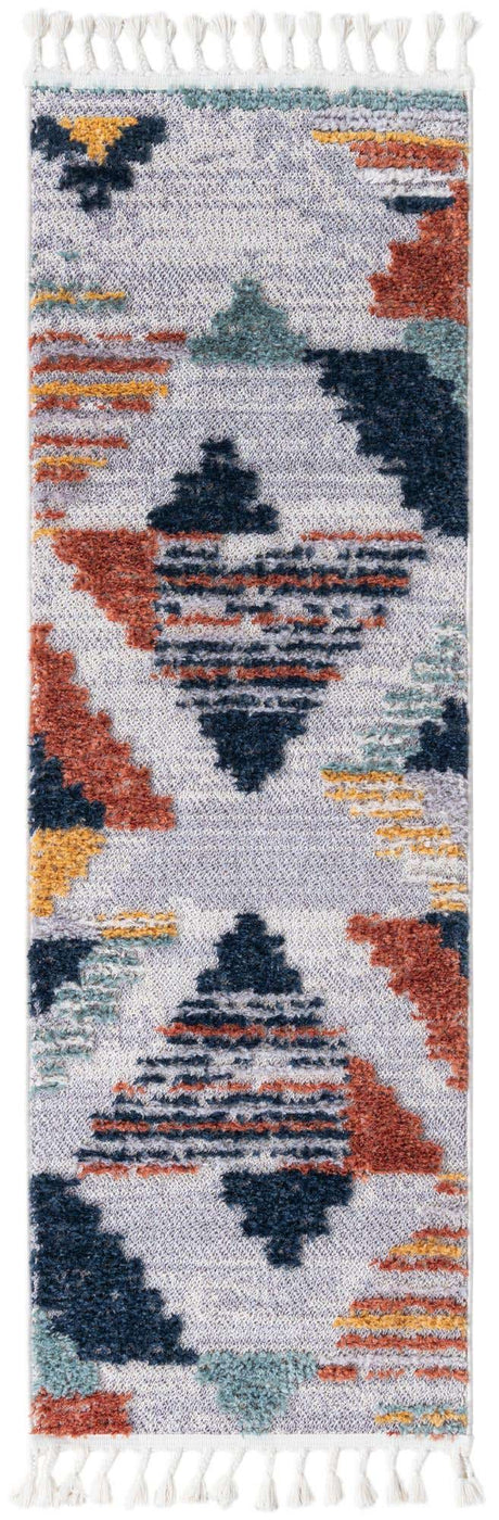 Multicolor 2' x 6' Cherokee Runner Area Rug 100% Polypropylene With Cotton Backing Modern Geometric Carpet for Home Decor Interior Design Rooms for Sale at Rug Engine