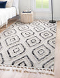 Black and White 2' x 3' 2 Cherokee Rectangle Area Rug 100% Polypropylene With Cotton Backing Modern Geometric Carpet for Home Decor Interior Design Rooms for Sale at Rug Engine