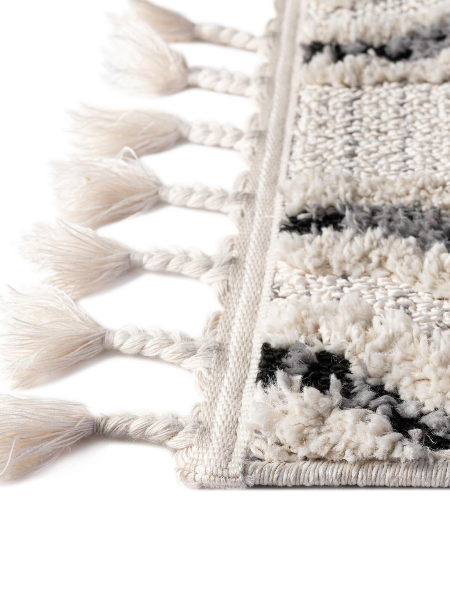 Black and White 9' x 12' Cherokee Rectangle Area Rug 100% Polypropylene With Cotton Backing Modern Geometric Carpet for Home Decor Interior Design Rooms for Sale at Rug Engine