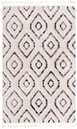 Black and White 5' 3 x 8' Cherokee Rectangle Area Rug 100% Polypropylene With Cotton Backing Modern Geometric Carpet for Home Decor Interior Design Rooms for Sale at Rug Engine