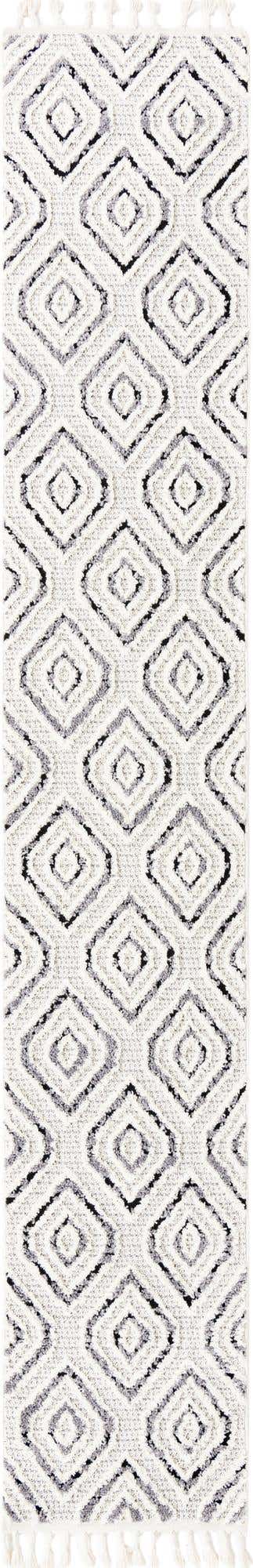 Black and White 2' x 12' Cherokee Runner Area Rug 100% Polypropylene With Cotton Backing Modern Geometric Carpet for Home Decor Interior Design Rooms for Sale at Rug Engine