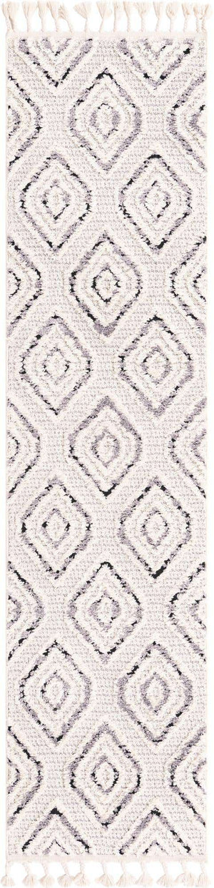Black and White 2' x 8' Cherokee Runner Area Rug 100% Polypropylene With Cotton Backing Modern Geometric Carpet for Home Decor Interior Design Rooms for Sale at Rug Engine
