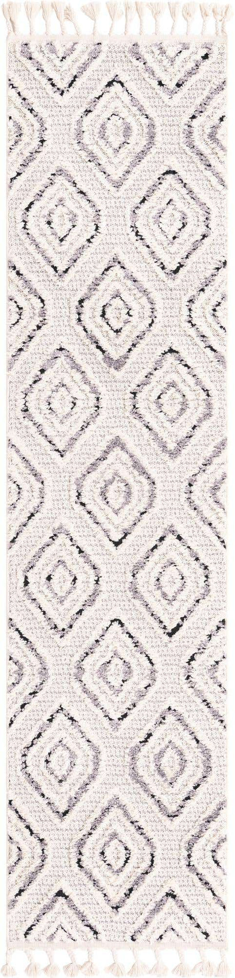 Black and White 2' x 8' Cherokee Runner Area Rug 100% Polypropylene With Cotton Backing Modern Geometric Carpet for Home Decor Interior Design Rooms for Sale at Rug Engine