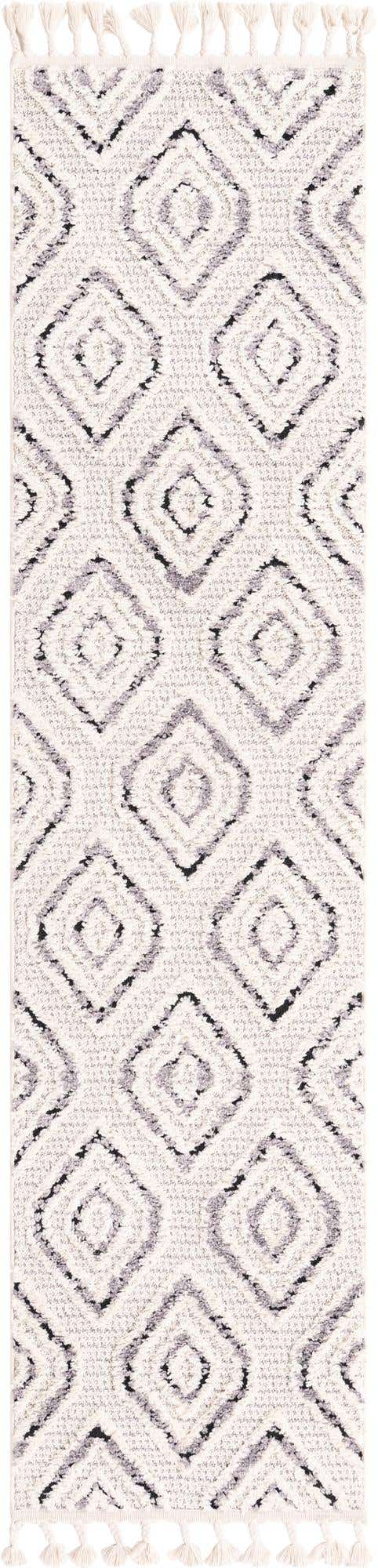 Black and White 2' x 8' Cherokee Runner Area Rug 100% Polypropylene With Cotton Backing Modern Geometric Carpet for Home Decor Interior Design Rooms for Sale at Rug Engine