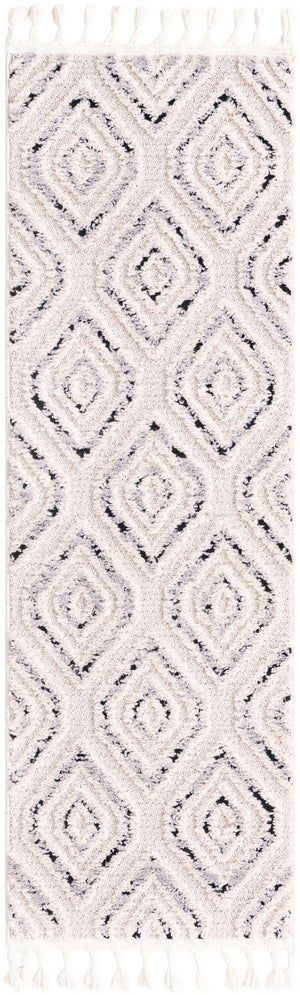 Black and White 2' x 6' Cherokee Runner Area Rug 100% Polypropylene With Cotton Backing Modern Geometric Carpet for Home Decor Interior Design Rooms for Sale at Rug Engine
