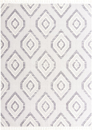 Ivory 9' x 12' Cherokee Rectangle Area Rug 100% Polypropylene With Cotton Backing Modern Geometric Carpet for Home Decor Interior Design Rooms for Sale at Rug Engine