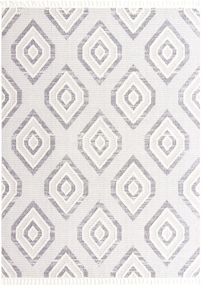 Ivory 9' x 12' Cherokee Rectangle Area Rug 100% Polypropylene With Cotton Backing Modern Geometric Carpet for Home Decor Interior Design Rooms for Sale at Rug Engine