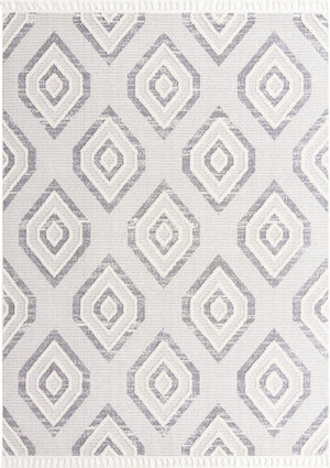 Ivory 9' x 12' Cherokee Rectangle Area Rug 100% Polypropylene With Cotton Backing Modern Geometric Carpet for Home Decor Interior Design Rooms for Sale at Rug Engine