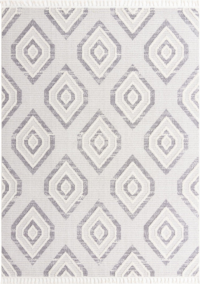 Ivory 9' x 12' Cherokee Rectangle Area Rug 100% Polypropylene With Cotton Backing Modern Geometric Carpet for Home Decor Interior Design Rooms for Sale at Rug Engine