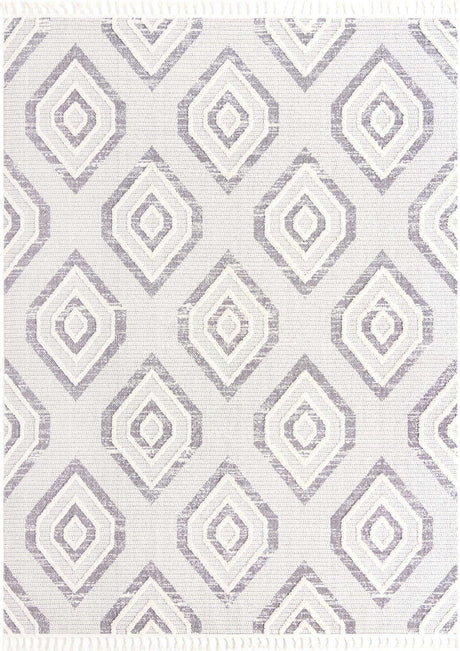 Ivory 9' x 12' Cherokee Rectangle Area Rug 100% Polypropylene With Cotton Backing Modern Geometric Carpet for Home Decor Interior Design Rooms for Sale at Rug Engine