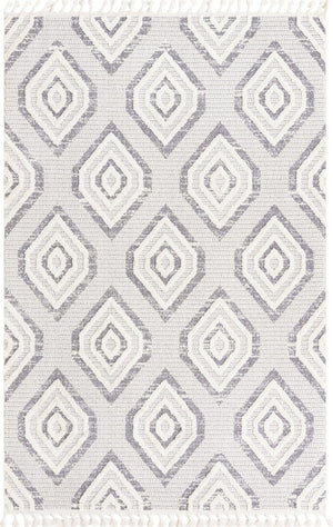 Ivory 6' x 9' Cherokee Rectangle Area Rug 100% Polypropylene With Cotton Backing Modern Geometric Carpet for Home Decor Interior Design Rooms for Sale at Rug Engine