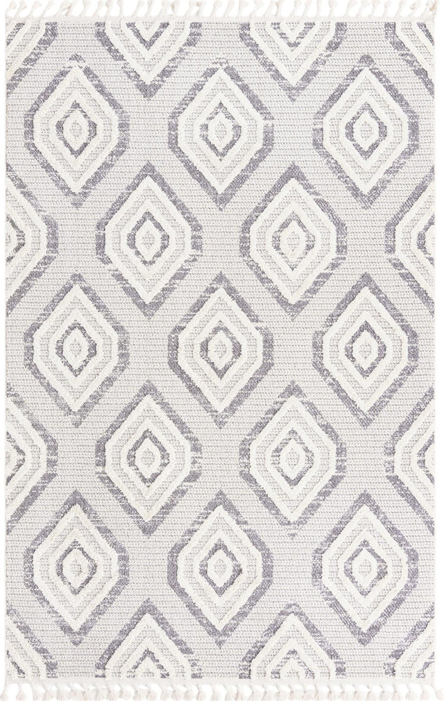 Ivory 6' x 9' Cherokee Rectangle Area Rug 100% Polypropylene With Cotton Backing Modern Geometric Carpet for Home Decor Interior Design Rooms for Sale at Rug Engine