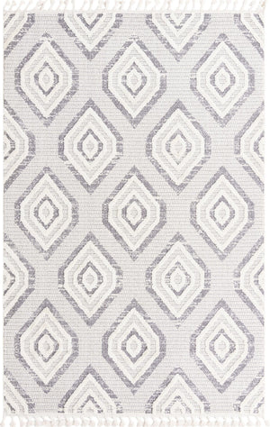 Ivory 6' x 9' Cherokee Rectangle Area Rug 100% Polypropylene With Cotton Backing Modern Geometric Carpet for Home Decor Interior Design Rooms for Sale at Rug Engine