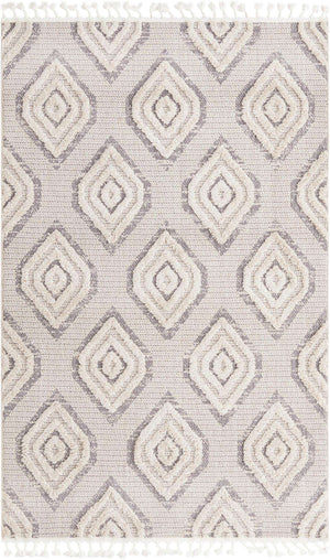 Ivory 5' 3 x 8' Cherokee Rectangle Area Rug 100% Polypropylene With Cotton Backing Modern Geometric Carpet for Home Decor Interior Design Rooms for Sale at Rug Engine