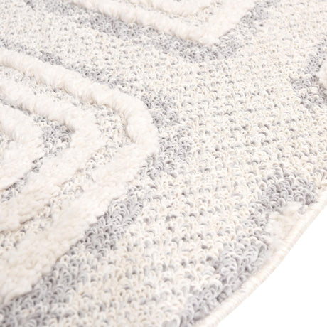 Ivory 7' x 7' Cherokee Round Area Rug 100% Polypropylene With Cotton Backing Modern Geometric Carpet for Home Decor Interior Design Rooms for Sale at Rug Engine