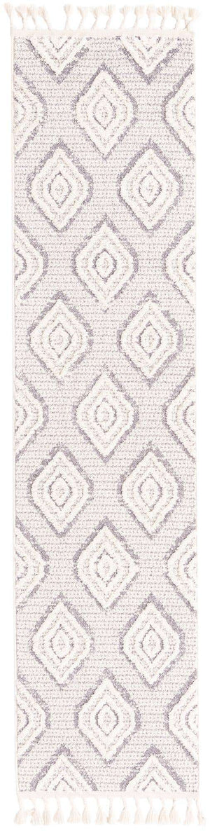 Ivory 2' x 8' Cherokee Runner Area Rug 100% Polypropylene With Cotton Backing Modern Geometric Carpet for Home Decor Interior Design Rooms for Sale at Rug Engine