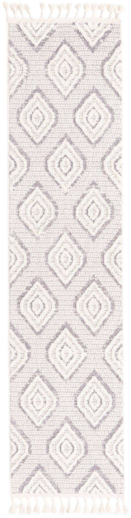 Ivory 2' x 8' Cherokee Runner Area Rug 100% Polypropylene With Cotton Backing Modern Geometric Carpet for Home Decor Interior Design Rooms for Sale at Rug Engine