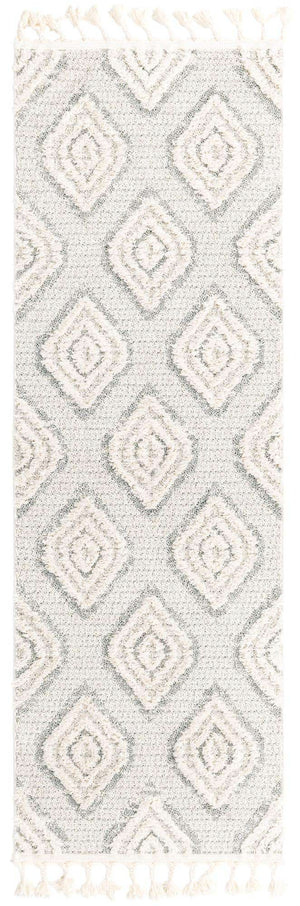 Ivory 2' x 6' Cherokee Runner Area Rug 100% Polypropylene With Cotton Backing Modern Geometric Carpet for Home Decor Interior Design Rooms for Sale at Rug Engine