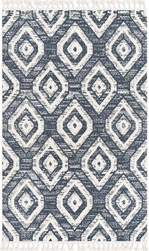 Blue Gray 5' 3 x 8' Cherokee Rectangle Area Rug 100% Polypropylene With Cotton Backing Modern Geometric Carpet for Home Decor Interior Design Rooms for Sale at Rug Engine