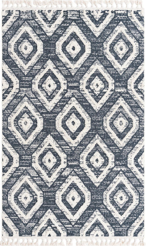 Blue Gray 5' 3 x 8' Cherokee Rectangle Area Rug 100% Polypropylene With Cotton Backing Modern Geometric Carpet for Home Decor Interior Design Rooms for Sale at Rug Engine