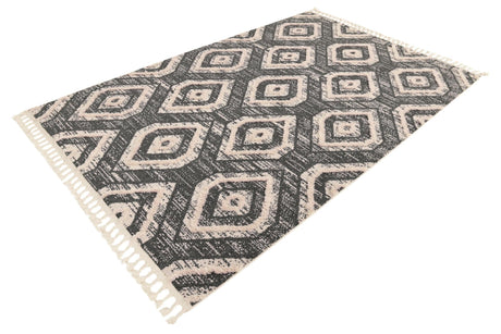 Blue Gray 5' 3 x 8' Cherokee Rectangle Area Rug 100% Polypropylene With Cotton Backing Modern Geometric Carpet for Home Decor Interior Design Rooms for Sale at Rug Engine