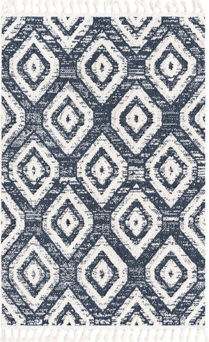 Blue Gray 4' x 6' Cherokee Rectangle Area Rug 100% Polypropylene With Cotton Backing Modern Geometric Carpet for Home Decor Interior Design Rooms for Sale at Rug Engine
