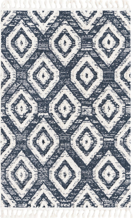 Blue Gray 4' x 6' Cherokee Rectangle Area Rug 100% Polypropylene With Cotton Backing Modern Geometric Carpet for Home Decor Interior Design Rooms for Sale at Rug Engine