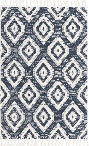 Blue Gray 4' x 6' Cherokee Rectangle Area Rug 100% Polypropylene With Cotton Backing Modern Geometric Carpet for Home Decor Interior Design Rooms for Sale at Rug Engine