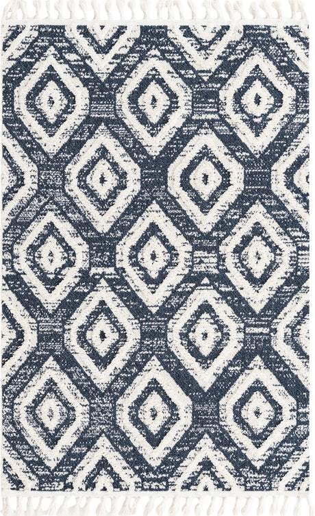 Blue Gray 4' x 6' Cherokee Rectangle Area Rug 100% Polypropylene With Cotton Backing Modern Geometric Carpet for Home Decor Interior Design Rooms for Sale at Rug Engine