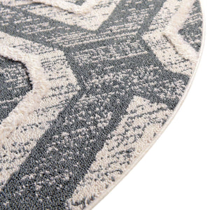 Blue Gray 7' x 7' Cherokee Round Area Rug 100% Polypropylene With Cotton Backing Modern Geometric Carpet for Home Decor Interior Design Rooms for Sale at Rug Engine