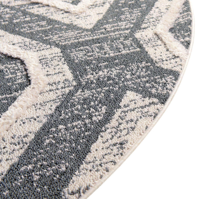 Blue Gray 7' x 7' Cherokee Round Area Rug 100% Polypropylene With Cotton Backing Modern Geometric Carpet for Home Decor Interior Design Rooms for Sale at Rug Engine