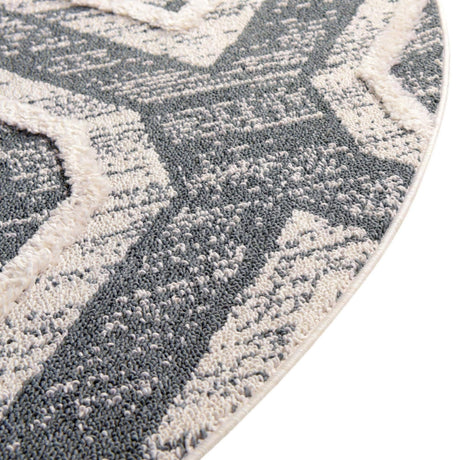 Blue Gray 4' x 4' Cherokee Round Area Rug 100% Polypropylene With Cotton Backing Modern Geometric Carpet for Home Decor Interior Design Rooms for Sale at Rug Engine