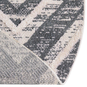 Blue Gray 4' x 4' Cherokee Round Area Rug 100% Polypropylene With Cotton Backing Modern Geometric Carpet for Home Decor Interior Design Rooms for Sale at Rug Engine