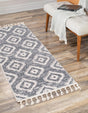 Blue Gray 2' x 6' Cherokee Runner Area Rug 100% Polypropylene With Cotton Backing Modern Geometric Carpet for Home Decor Interior Design Rooms for Sale at Rug Engine