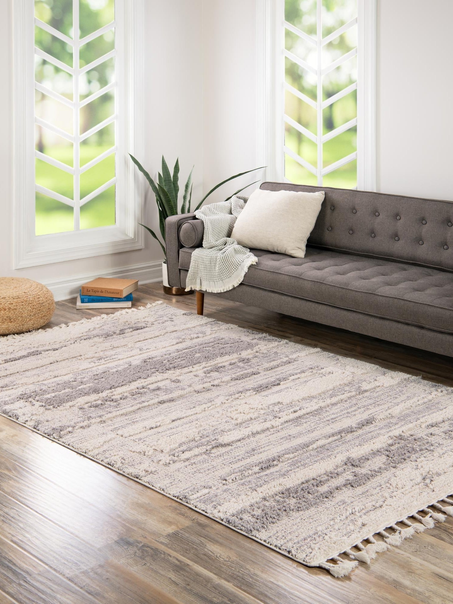 Sand 7' 10 x 10' Cherokee Rectangle Area Rug 100% Polypropylene With Cotton Backing Modern Geometric Carpet for Home Decor Interior Design Rooms for Sale at Rug Engine