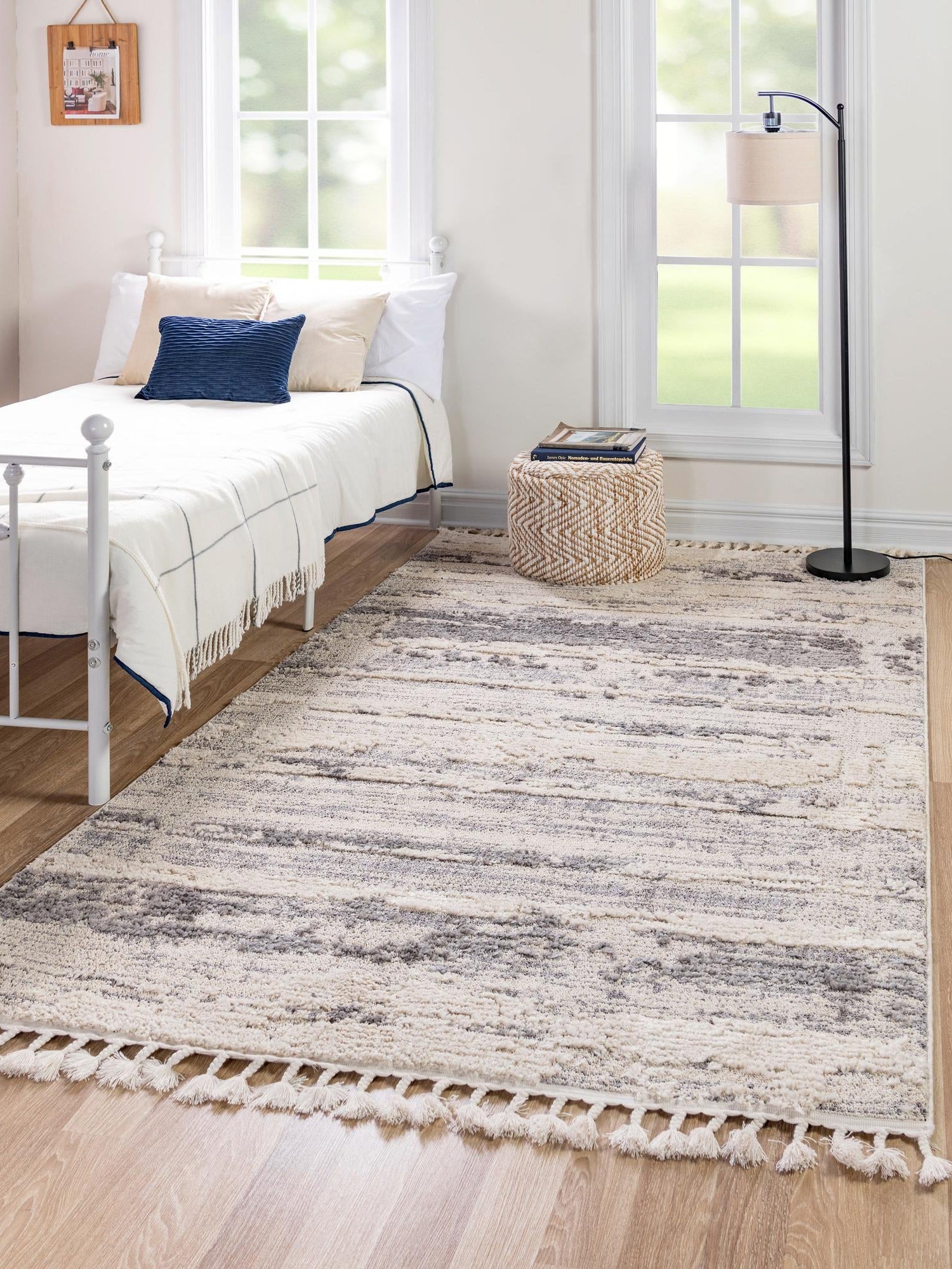 Sand 5' 3 x 8' Cherokee Rectangle Area Rug 100% Polypropylene With Cotton Backing Modern Geometric Carpet for Home Decor Interior Design Rooms for Sale at Rug Engine