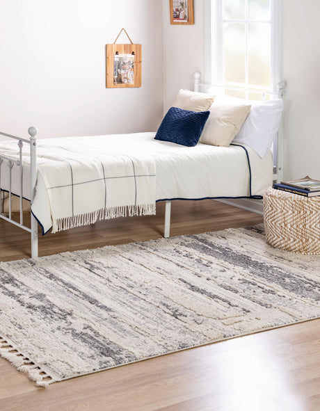 Sand 4' x 6' Cherokee Rectangle Area Rug 100% Polypropylene With Cotton Backing Modern Geometric Carpet for Home Decor Interior Design Rooms for Sale at Rug Engine