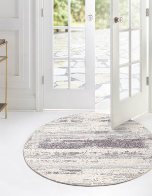 Sand 7' x 7' Cherokee Round Area Rug 100% Polypropylene With Cotton Backing Modern Geometric Carpet for Home Decor Interior Design Rooms for Sale at Rug Engine