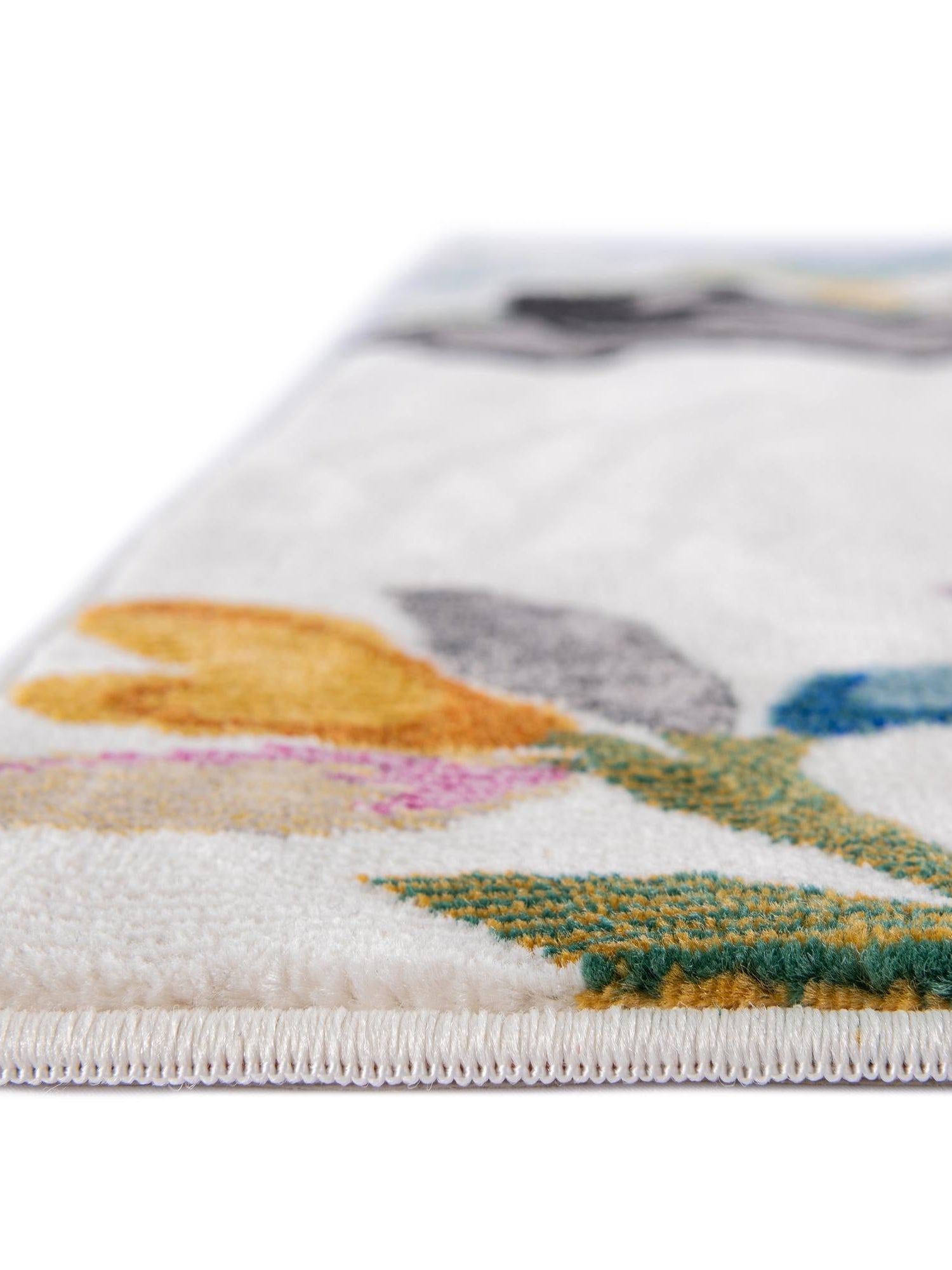Ivory 4' x 6' Blossom Rectangle Area Rug 100% Polypropylene With Cotton Backing Easy Clean Colorful Blooming Blossoming Flower Floral Plant Carpet for Living Dining Room Office Dorms for Sale at Rug Engine