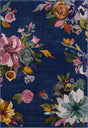 Blue 10' x 14' Blossom Rectangle Area Rug 100% Polypropylene With Cotton Backing Easy Clean Colorful Blooming Blossoming Flower Floral Plant Carpet for Living Dining Room Office Dorms for Sale at Rug Engine