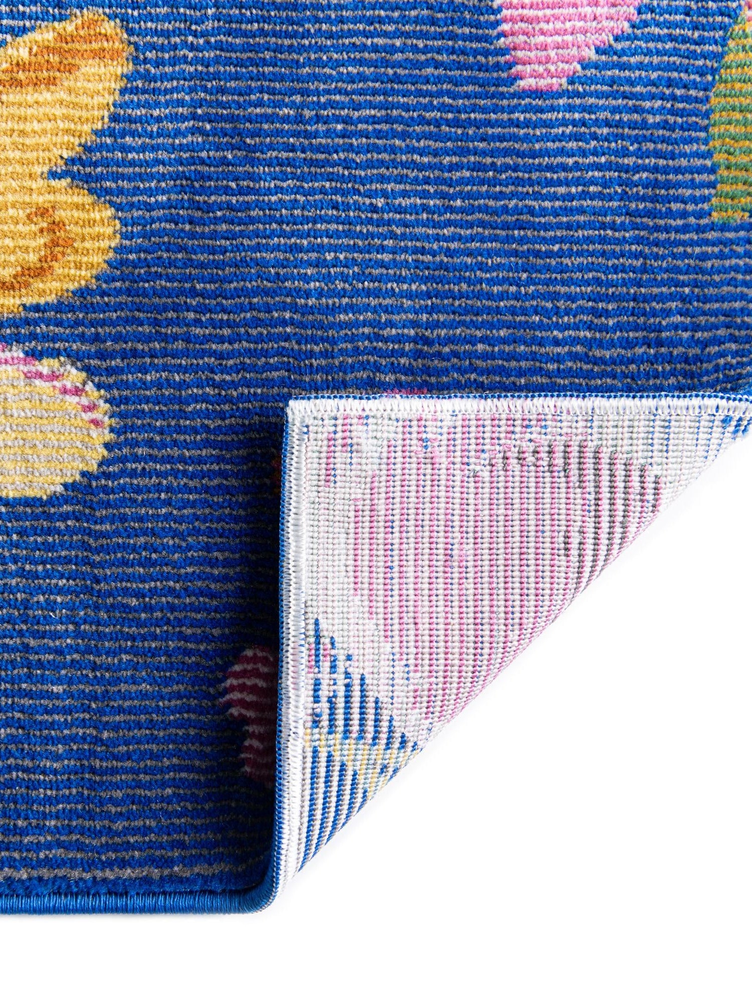 Blue 2' x 3' Blossom Rectangle Area Rug 100% Polypropylene With Cotton Backing Easy Clean Colorful Blooming Blossoming Flower Floral Plant Carpet for Living Dining Room Office Dorms for Sale at Rug Engine