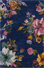 Blue 5' 3 x 7' 10 Blossom Rectangle Area Rug 100% Polypropylene With Cotton Backing Easy Clean Colorful Blooming Blossoming Flower Floral Plant Carpet for Living Dining Room Office Dorms for Sale at Rug Engine