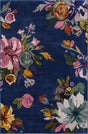 Blue 4' x 6' Blossom Rectangle Area Rug 100% Polypropylene With Cotton Backing Easy Clean Colorful Blooming Blossoming Flower Floral Plant Carpet for Living Dining Room Office Dorms for Sale at Rug Engine