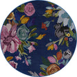 Blue 5' 3 x 5' 3 Blossom Round Area Rug 100% Polypropylene With Cotton Backing Easy Clean Colorful Blooming Blossoming Flower Floral Plant Carpet for Living Dining Room Office Dorms for Sale at Rug Engine