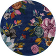 Blue 10' x 10' Blossom Round Area Rug 100% Polypropylene With Cotton Backing Easy Clean Colorful Blooming Blossoming Flower Floral Plant Carpet for Living Dining Room Office Dorms for Sale at Rug Engine